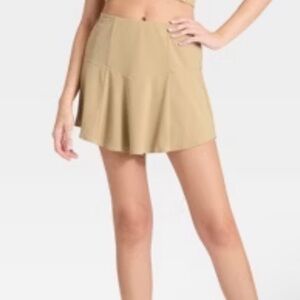 NWT JoyLab Tan Athletic Tennis Skirt Build. In Shorts Size S